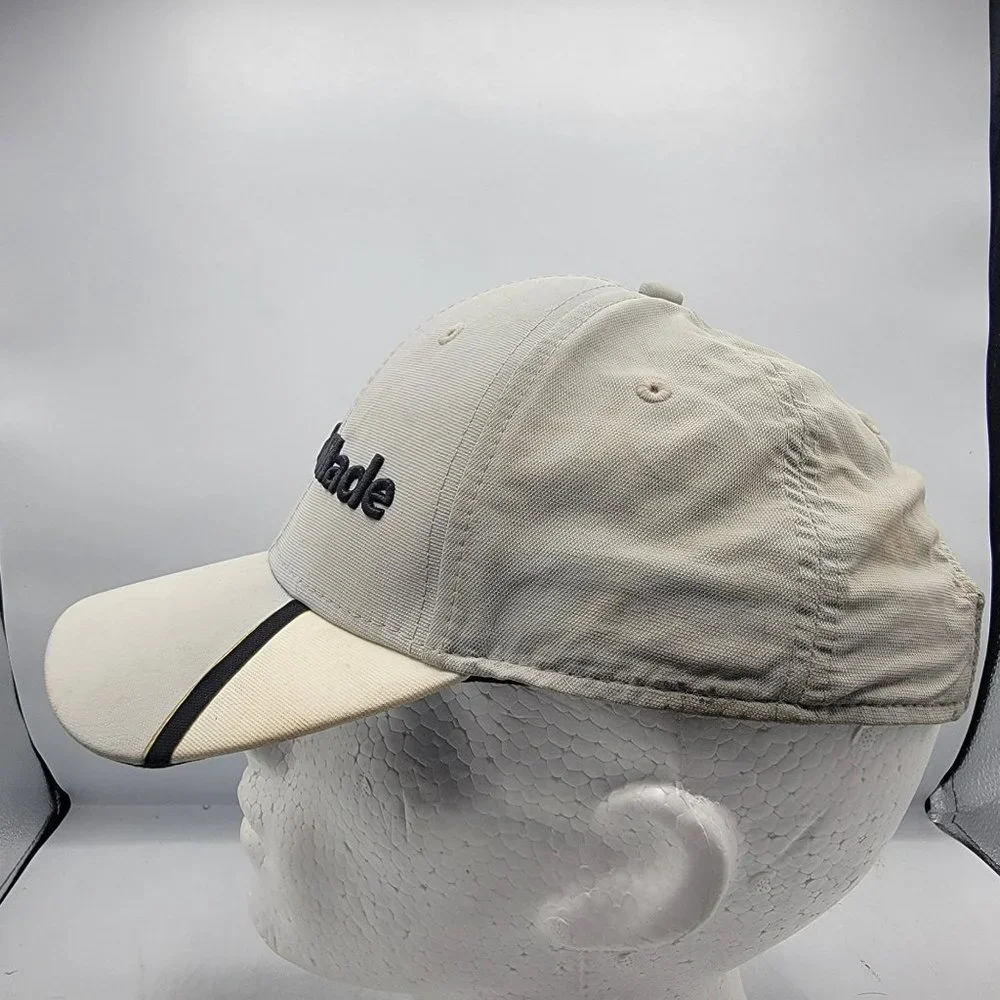 TaylorMade Hat Cap Strap Back Mens Adjustable White Golf Hat Casual Athletic